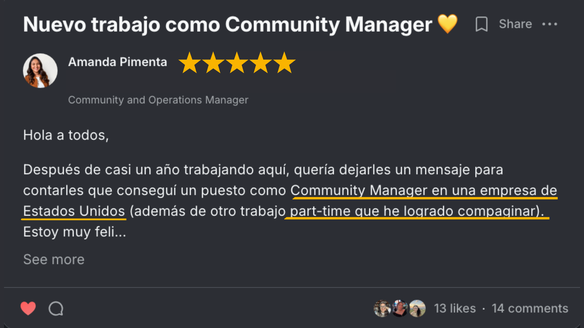 Testimonio de alumna de Talma Academy